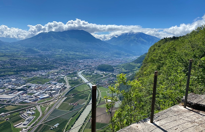 vista dall'alto sulla città di Trento
