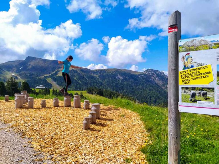 Il percorso Latemar.Alp è un semplice percorso pianeggiante fattibile anche in passeggino che dall'arrivo della seggiovia Latemar