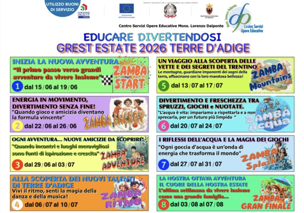 Educare Divertendosi a Zambana: il programma dell'estate 2026